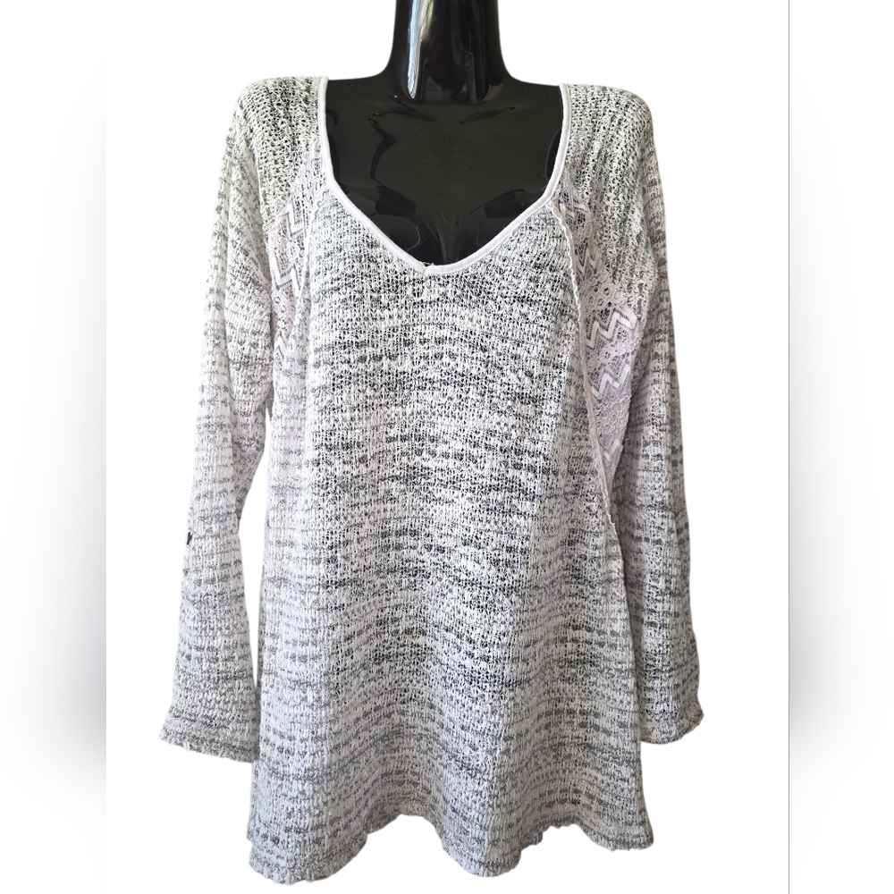 Lightweight Beach Cover Lace Knit Top 2XL